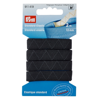 Gummiband Standard-Elastic 2m/12mm schwarz