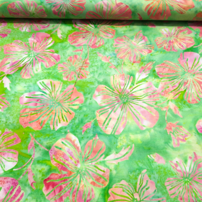 Batik Blumen grün