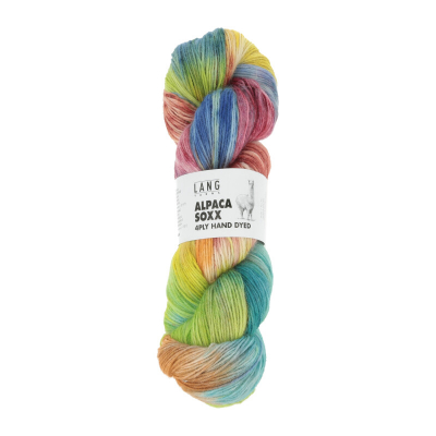 ALPACA SOXX handgefärbt blau grün gelb rot orange