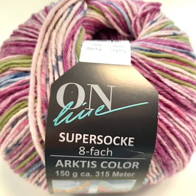 Supersocke 8-Fach Arktis Color beere grün blau