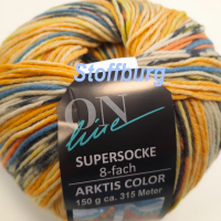 Supersocke 8-Fach Arktis Color  blau gelb grau