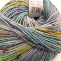 Supersocke 8-Fach Arktis Color türkis blau gelb grau