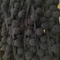 Pompon Borte schwarz 10 mm