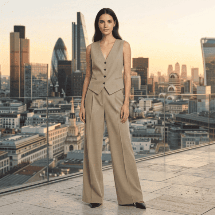 Gabardine Wolle Mischung beige – Bild 4