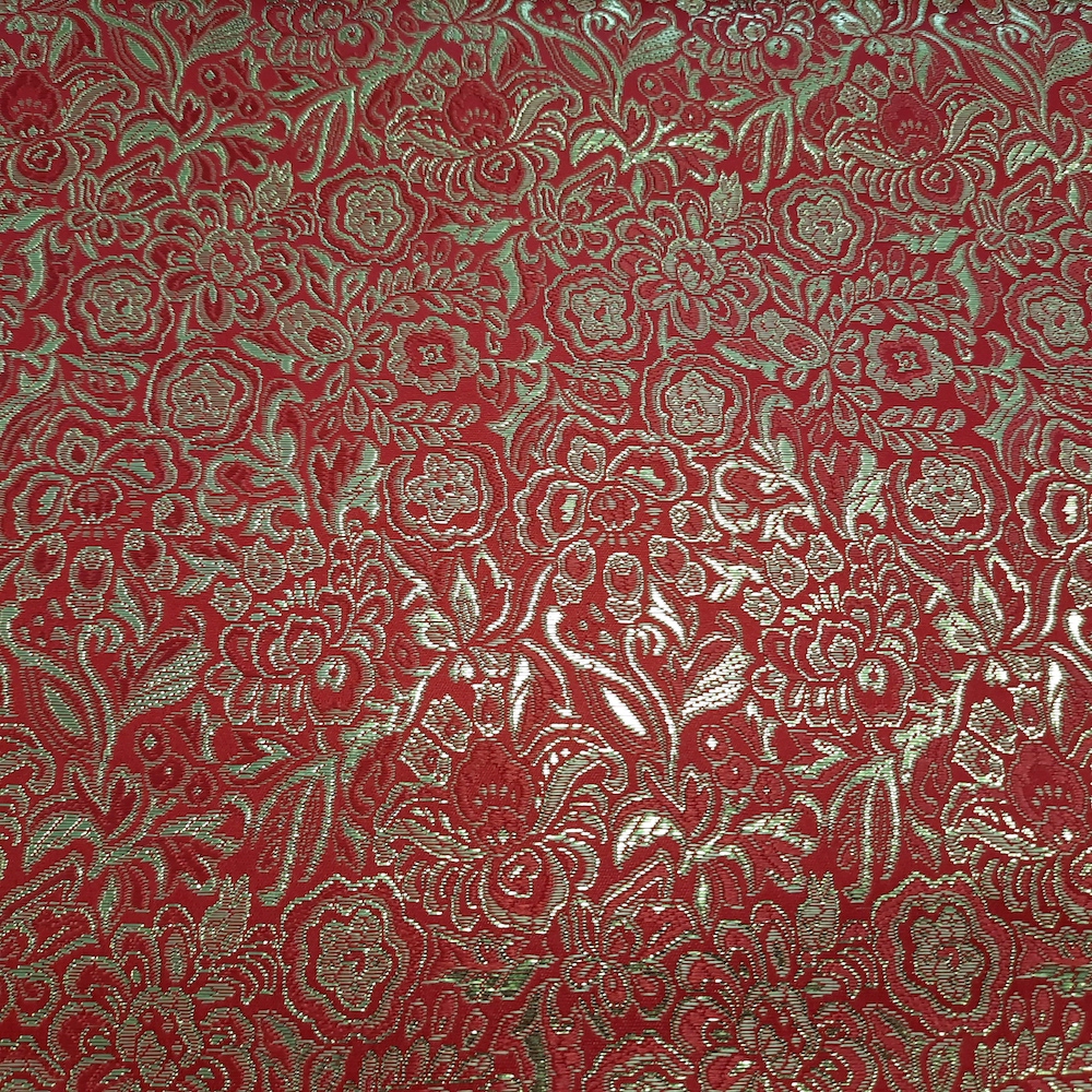 Brokat-rot-gold-Blumen-1 Brokat rot gold – Bild 1