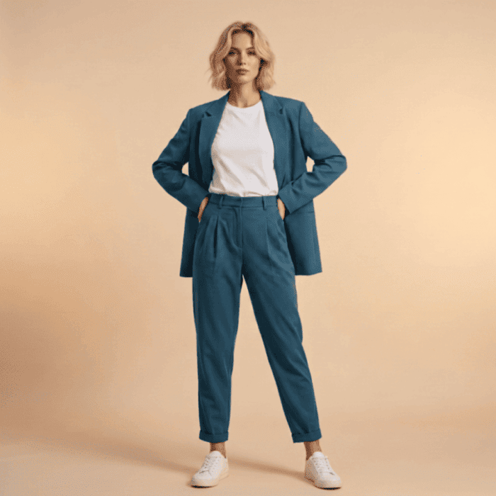 Gabardine Wolle Mischung blau – Bild 4