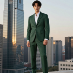 Gabardine Wolle Mischung altgrün – Bild 5