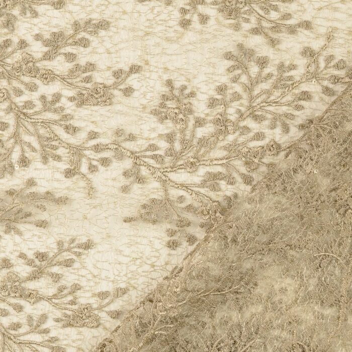 Edle Spitze mit Bogenrand taupe – Bild 3