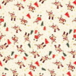 Baumwolle Rudolf creme rot gold
