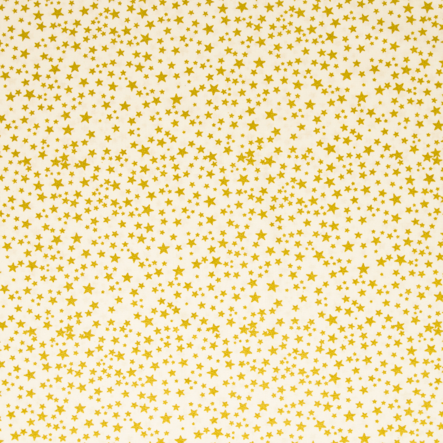 47742_081873-100010-neuss-baumwollwebware-40_2000x2000 Baumwolle Creme mit goldenen Metallic Sternen – Bild 1