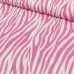 Viskose Zebramuster pink weiss