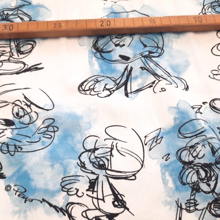 Schlümpfe Baumwolljersey „Sketch Smurfs White" – Bild 5