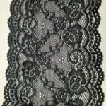 Perlonspitze Borte 14cm schwarz elastisch – Bild 12