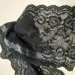 Perlonspitze Borte 14cm schwarz elastisch – Bild 9