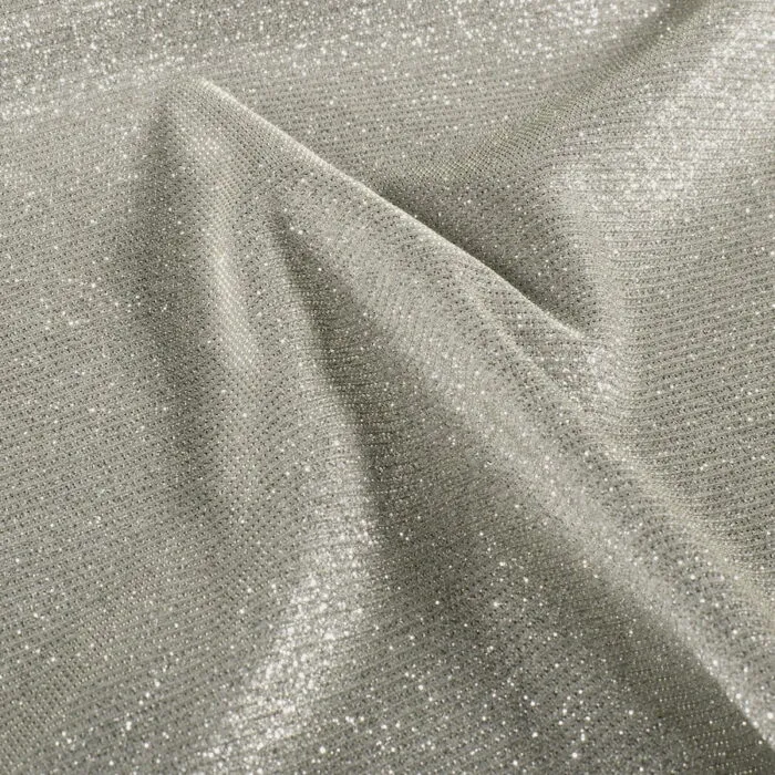 Glitzer Jersey silber – Bild 6