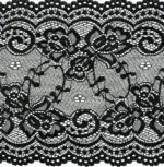 Perlonspitze Borte 14cm schwarz elastisch – Bild 2