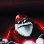 French Terry Panel Santa auf Motorrad, Wintermoods – Bild 4